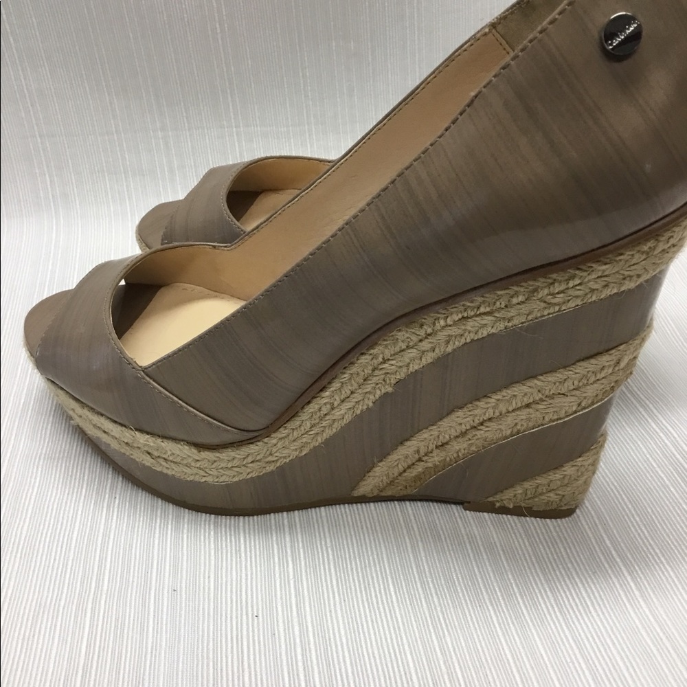Calvin Klein Exciting Peep Toe Wedge. - Picture 5 of 6